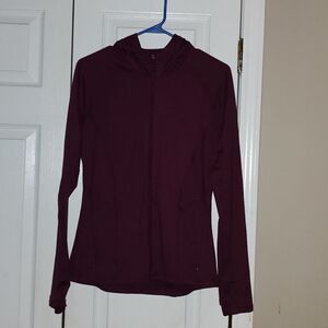 Yoga Workout burgundy vented  hoodie zip up jacket  Sz M NWT